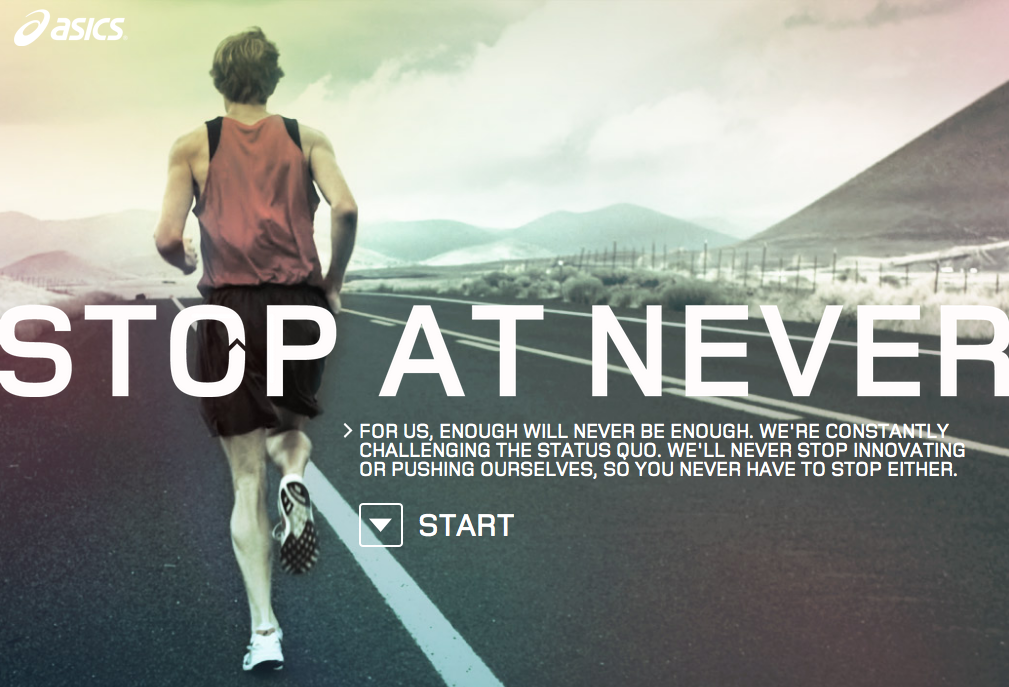 Vitro for Asics – STOP NEVER Campaign | This is not ADVERTISING